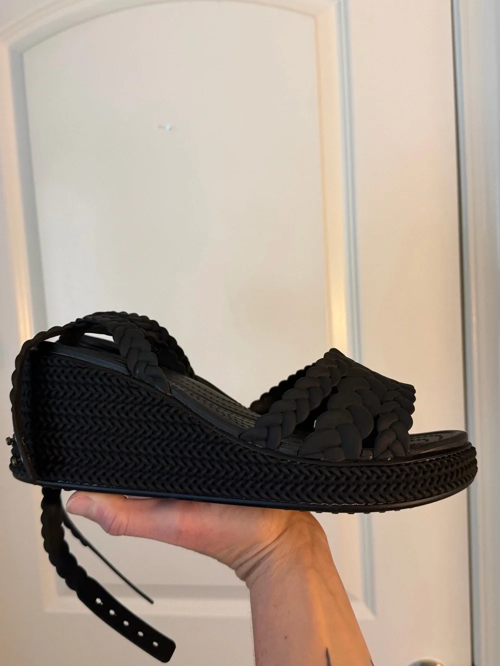 Women’s Black Braided Platform Sandal